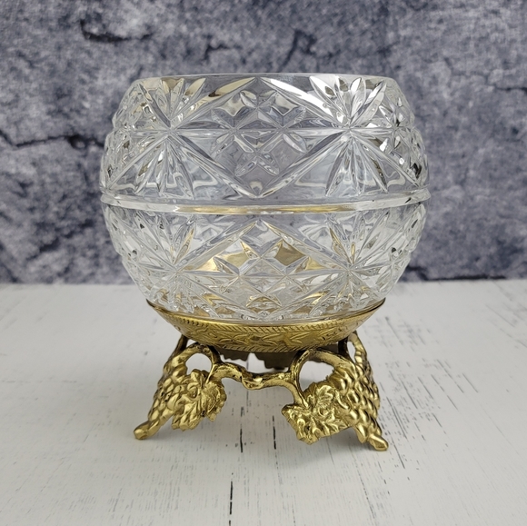 Vtg Crystal Candleholder With Metal Stand - Picture 16 of 16